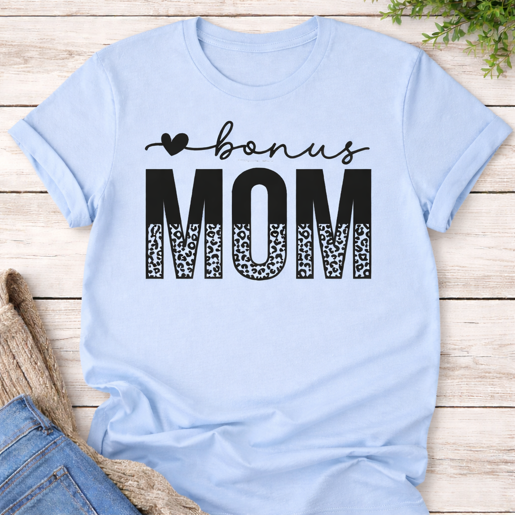 Bonus Mom Leopard Print Shirt – Cute Stepmom Gift Tee for Mother’s Day