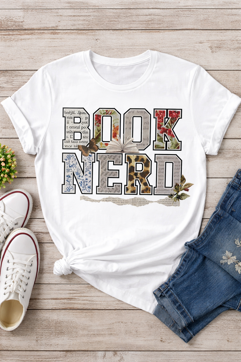Book Nerd Glitter T-Shirt