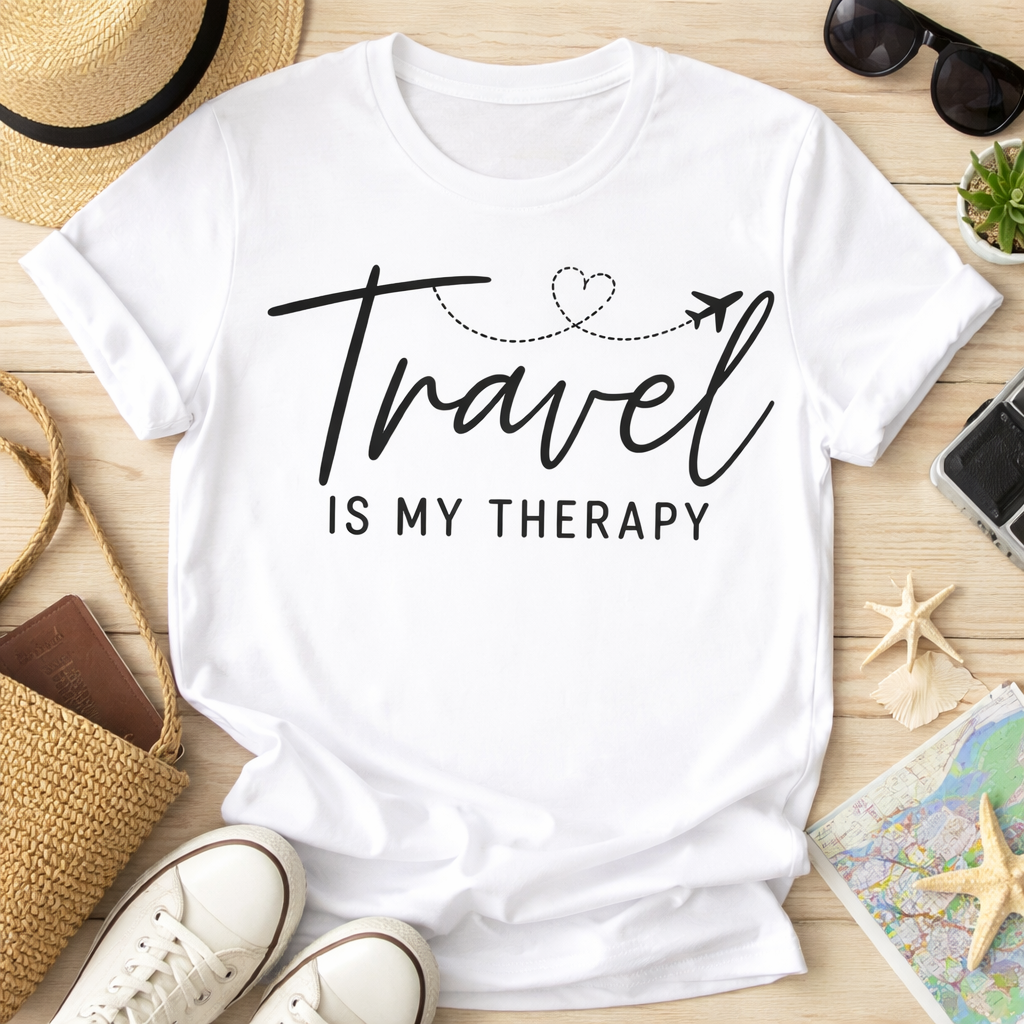 Travel is My Therapy Cute T-Shirt