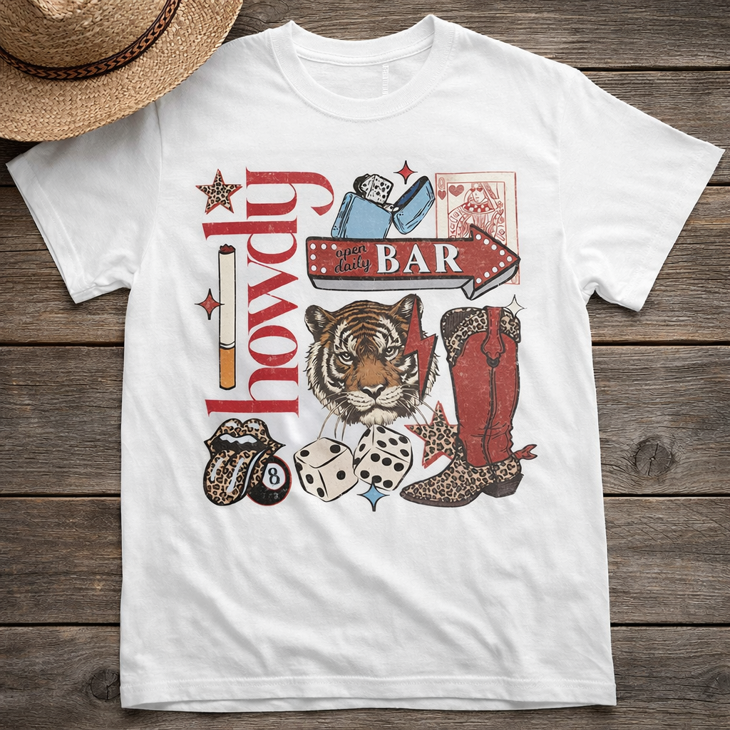 Casino Tiger Western Graphic Tee