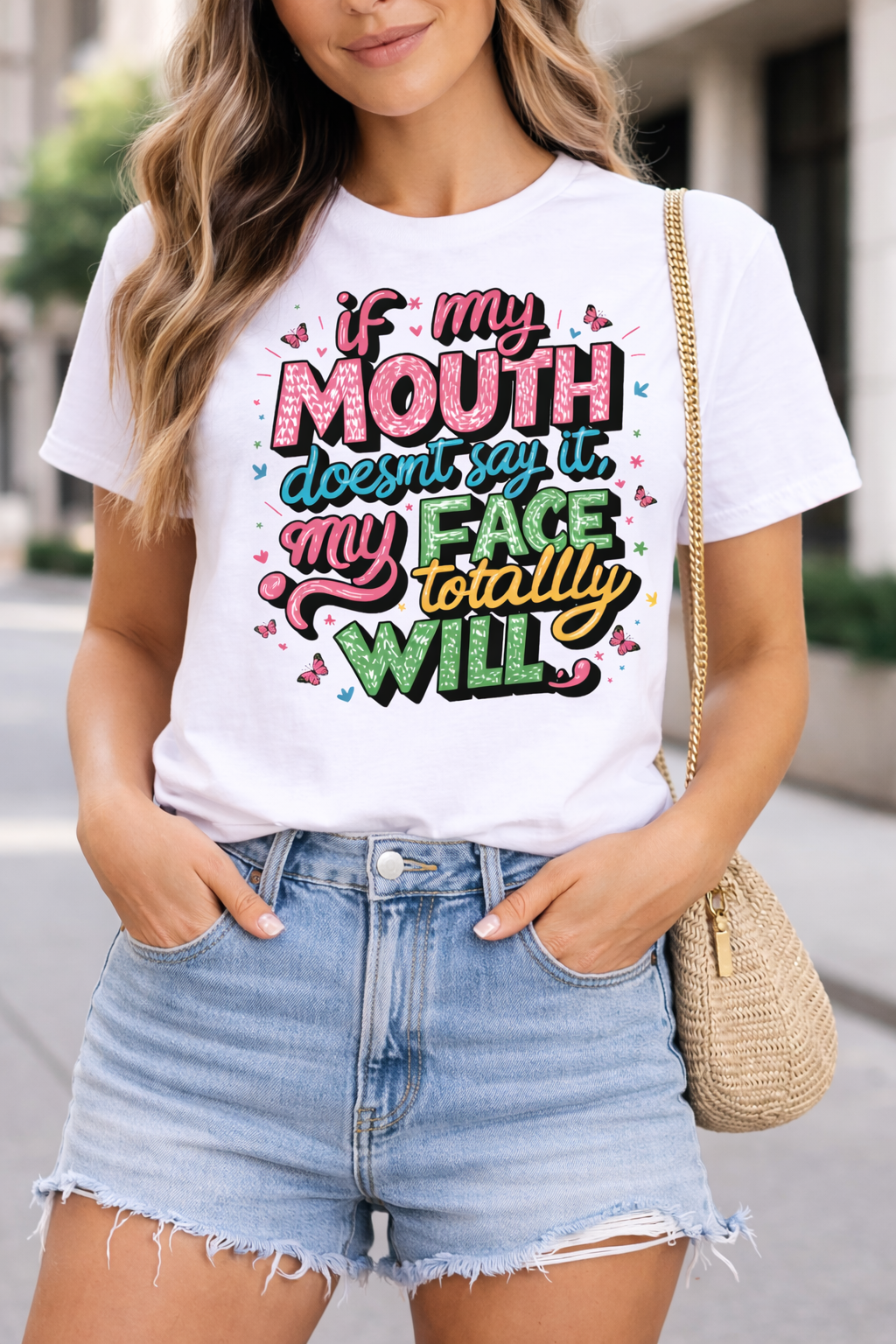 If My Mouth Doesn't Say It My Face Totally Will Funny Tee