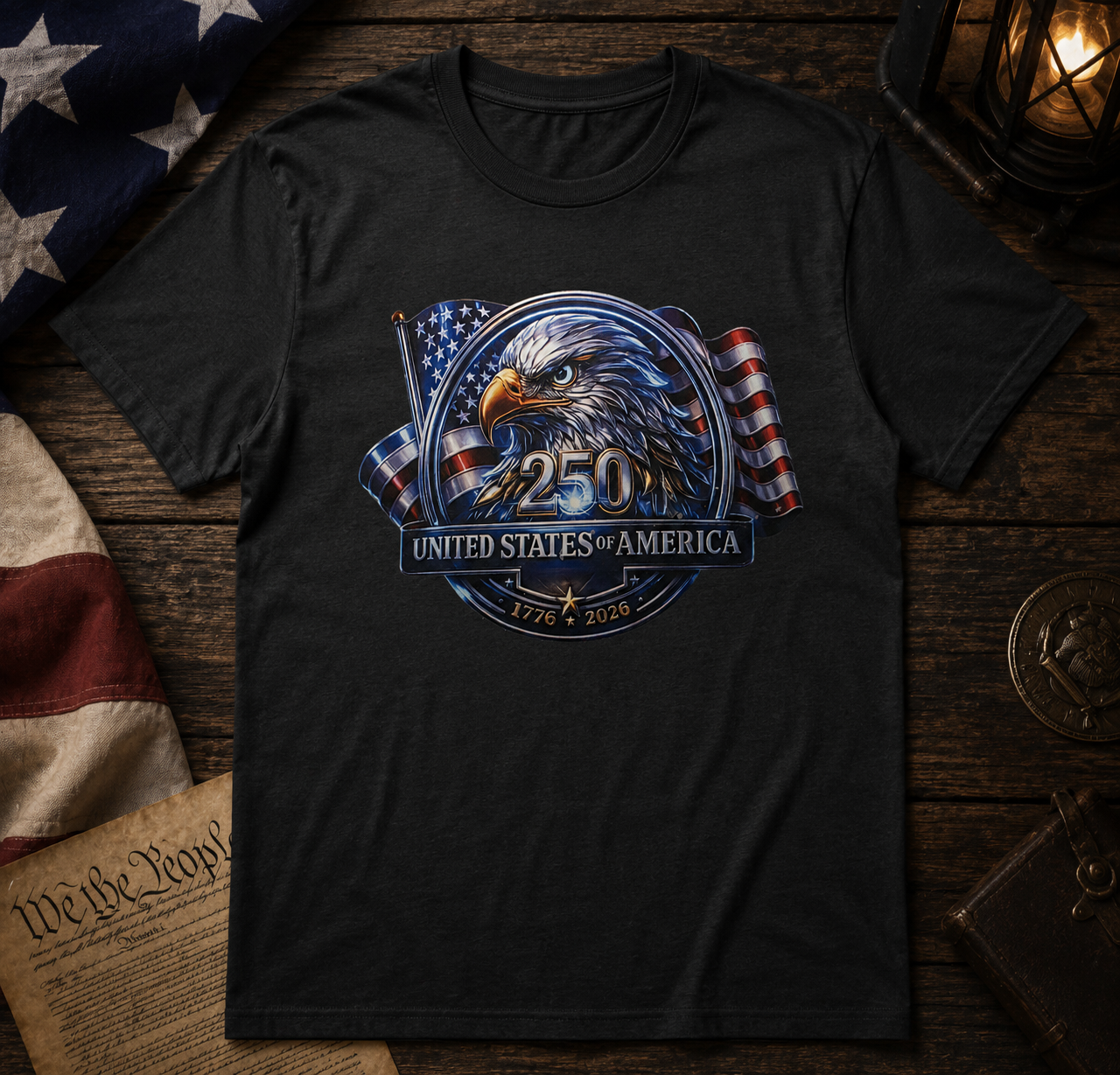 USA 250th Anniversary Eagle Patriotic Graphic Tee | America 1776–2026 Fourth of July Shirt