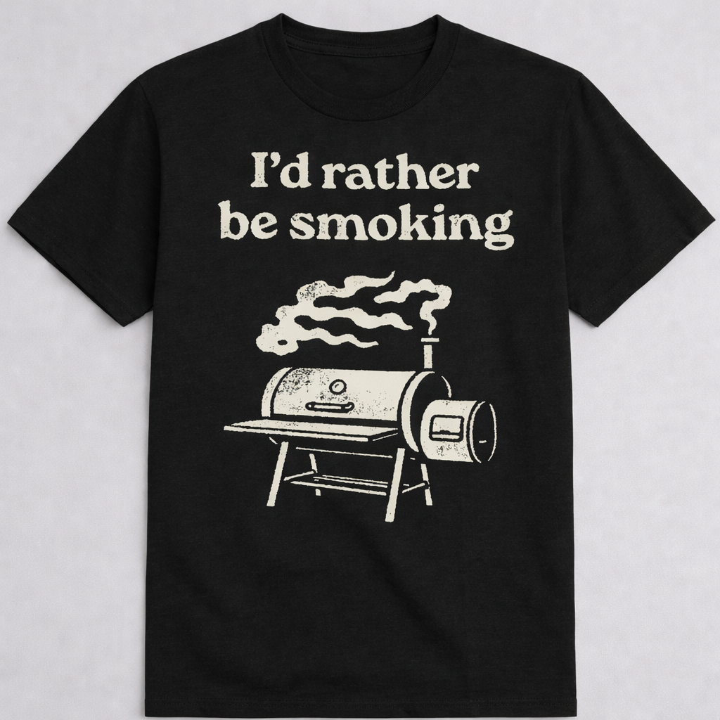 I’d Rather Be Smoking BBQ Smoker Graphic Tee