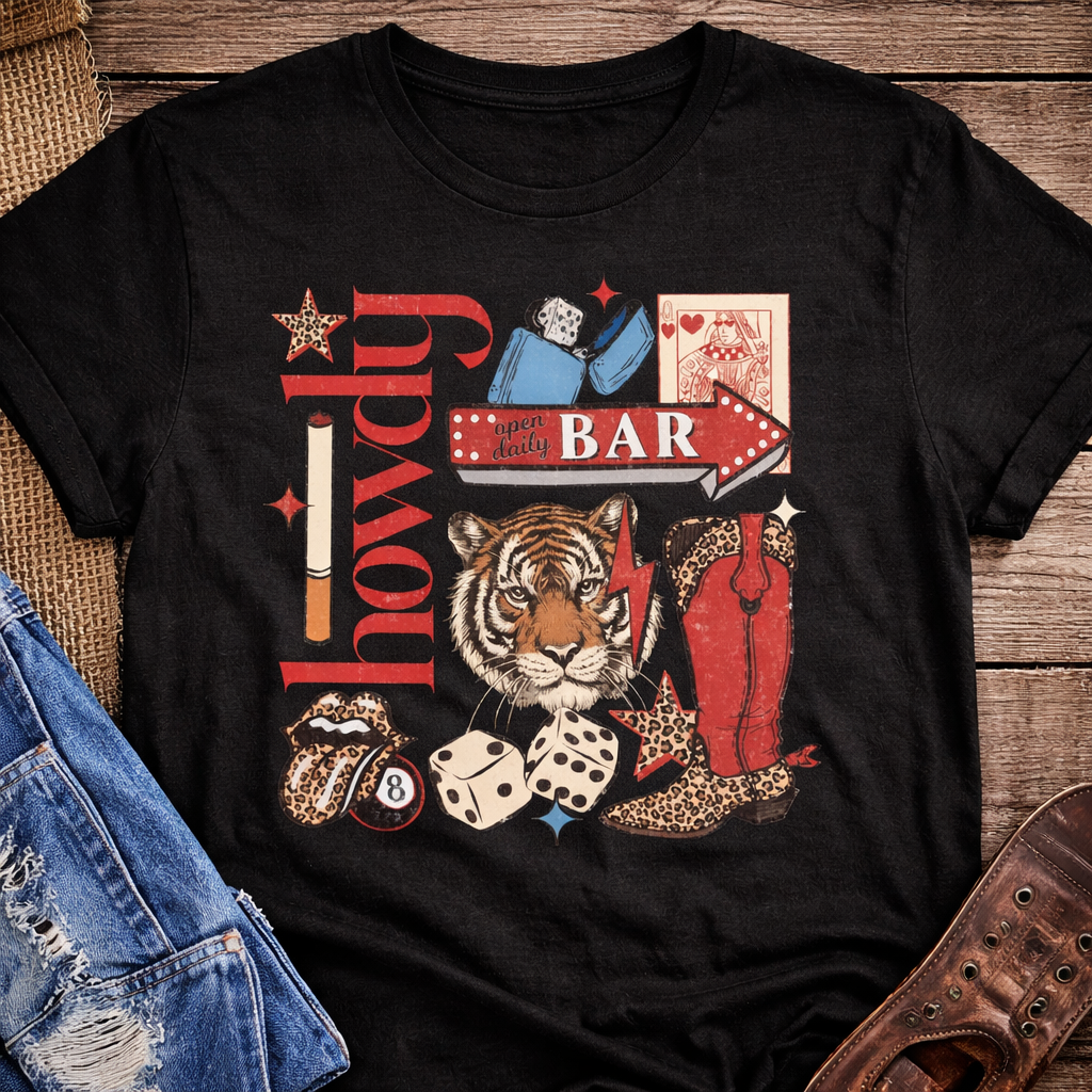Casino Tiger Western Graphic Tee