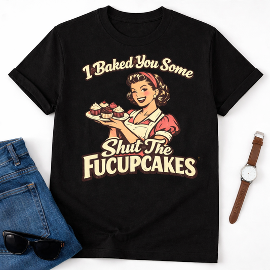 “Shut the Fucupcakes” Retro Baker Graphic Tee
