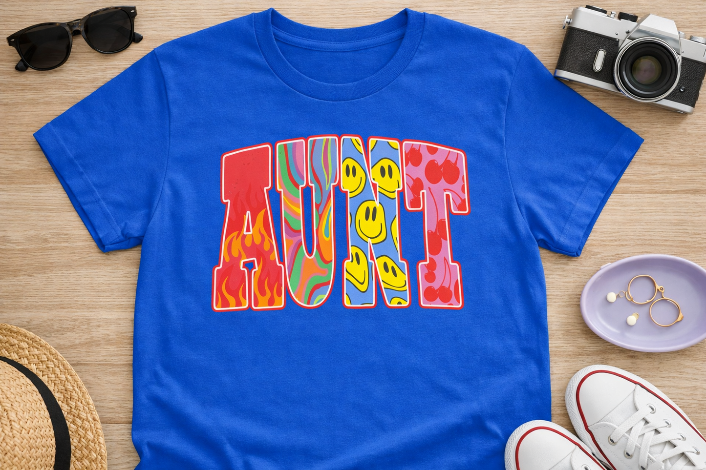 Aunt RETRO Colorful Graphic Tee