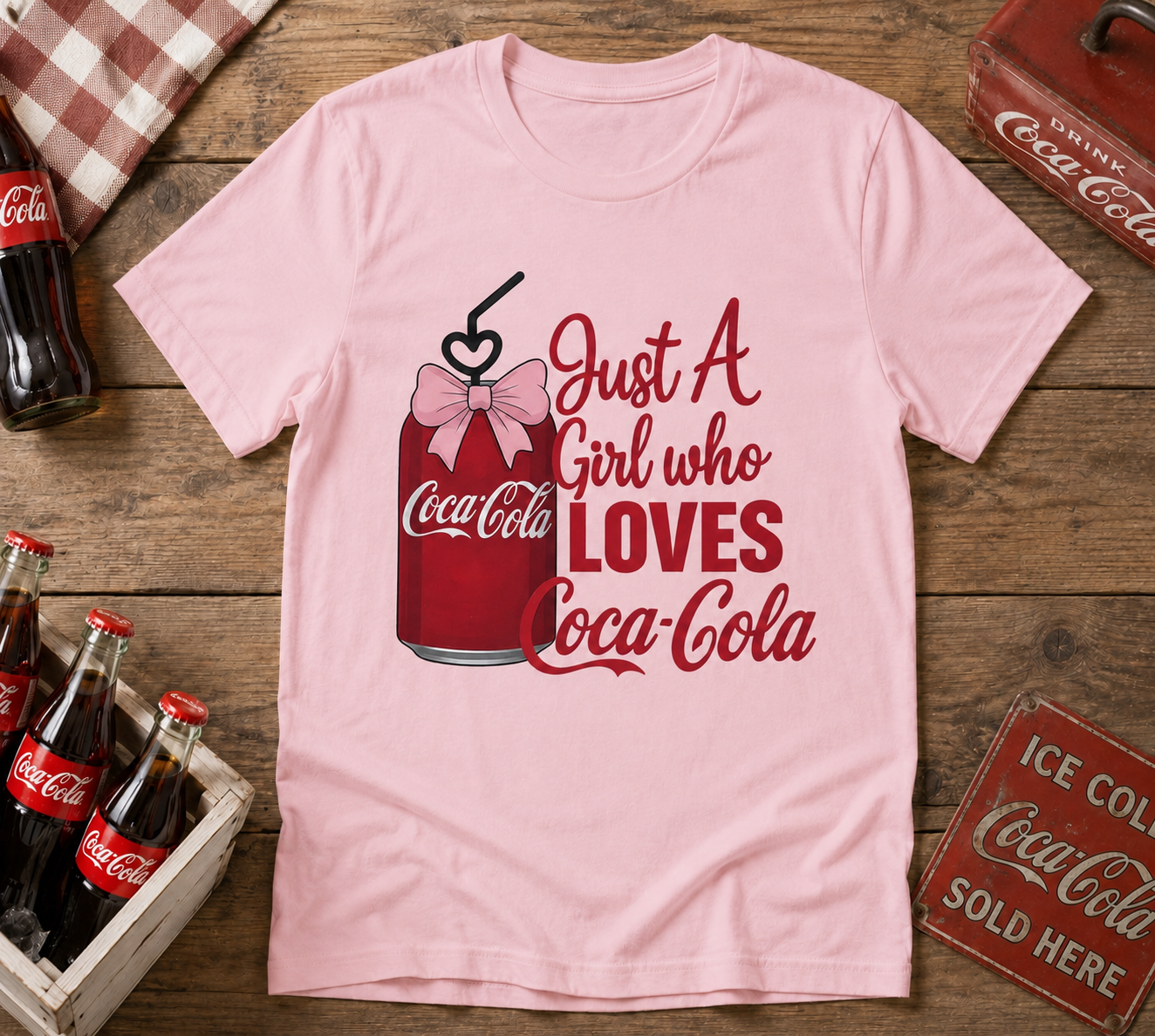 Just A Girl Who Loves Coca-Cola Shirt – Cute Retro Soda Tee