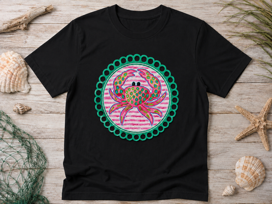 Cute Crab Graphic Tee – Coastal Beach Shirt