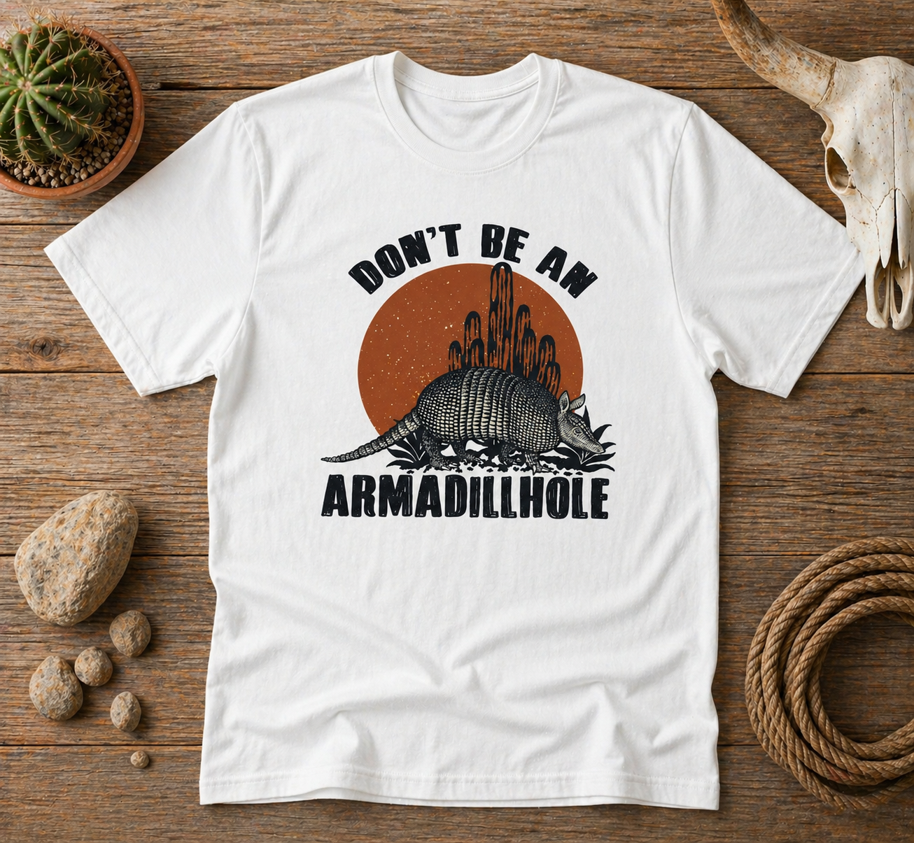 Don’t Be an Armadillhole Funny Western Armadillo Graphic Tee
