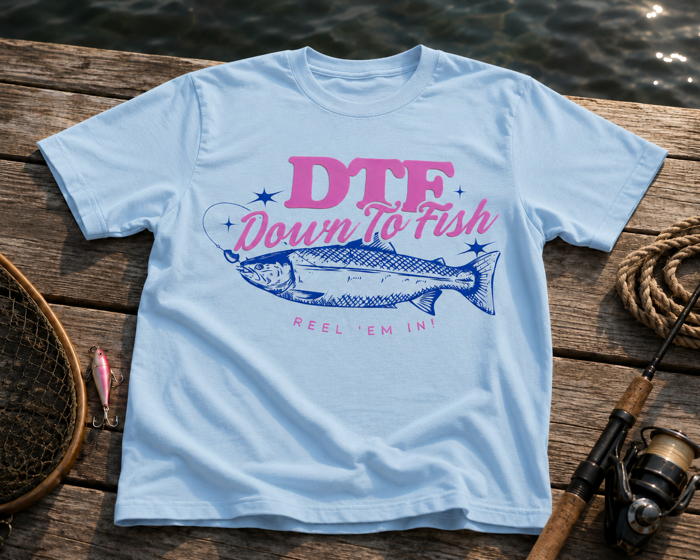 DTF Down To Fish Shirt – Funny Fishing Graphic Tee