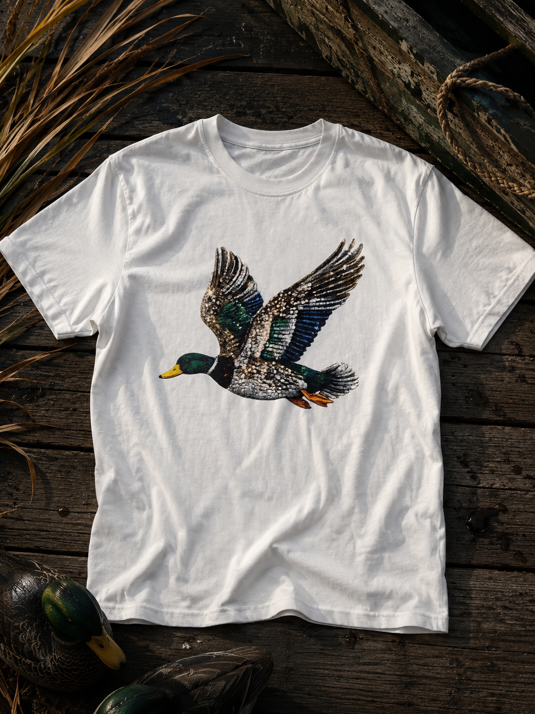 Duck Lover Graphic Tee – Faux Glitter Mallard Shirt