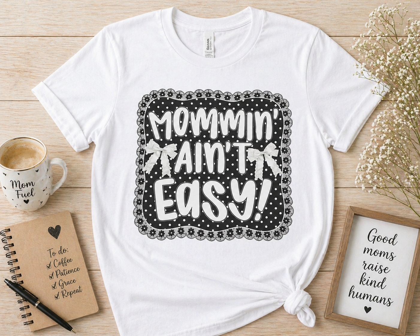 Mommin Ain’t Easy Shirt | Funny Mom Life Graphic Tee | Cute Motherhood Shirt”