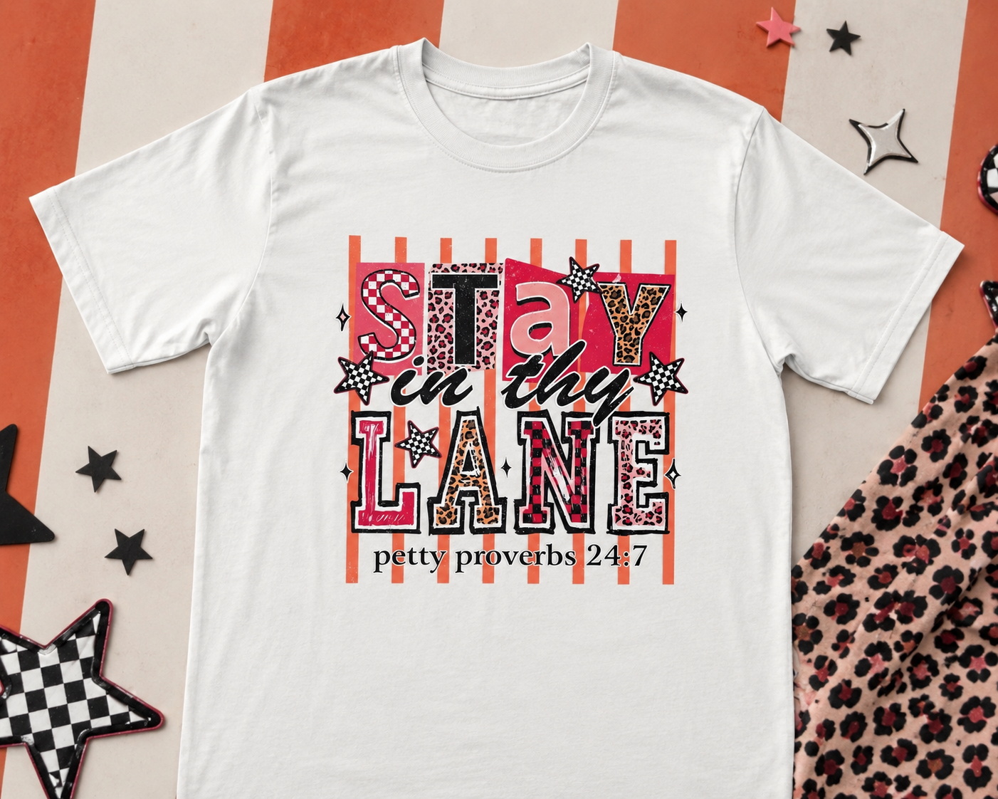 Stay In Thy Lane Graphic Tee | Funny Christian Petty Proverbs Shirt