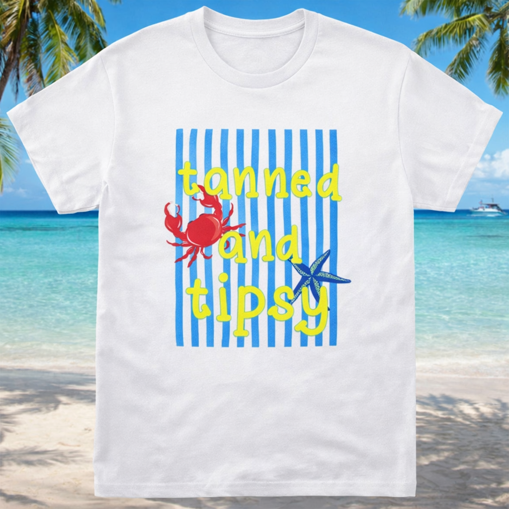 Tanned & Tipsy Beach Tee | Cute Summer Vacation Shirt