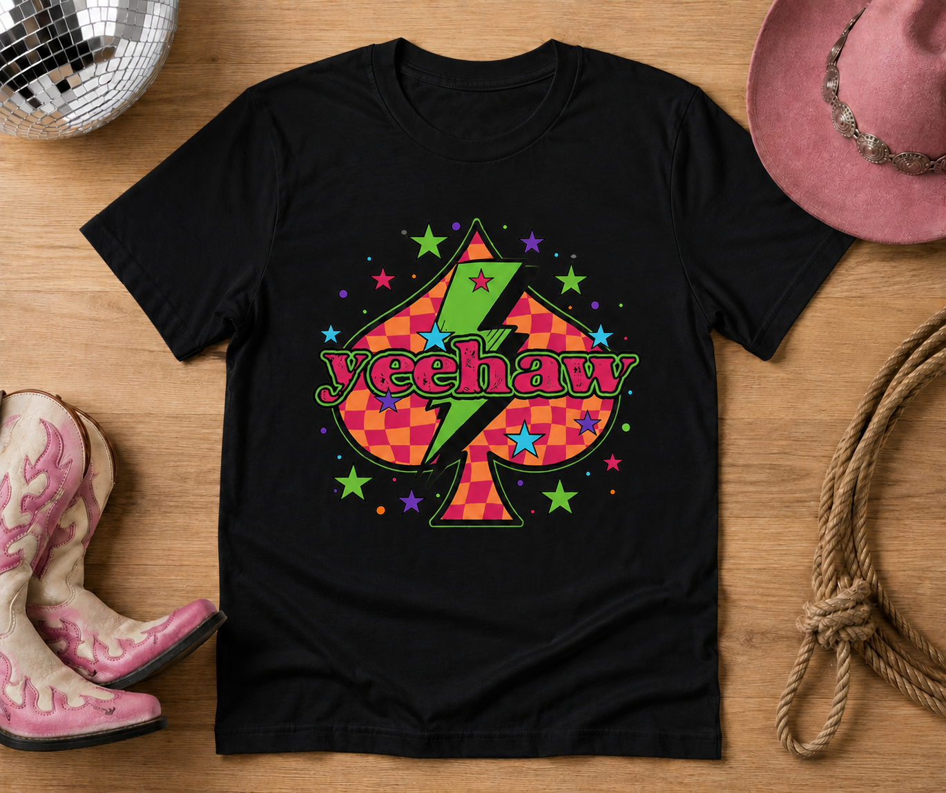 Yeehaw Graphic Tee – Retro Western Cowgirl Shirt