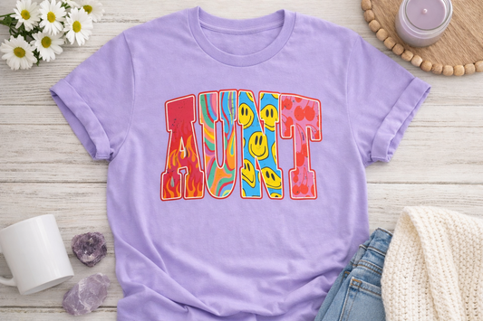 Aunt RETRO Colorful Graphic Tee