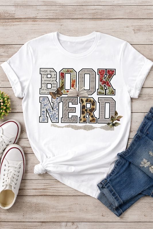 Book Nerd Glitter T-Shirt