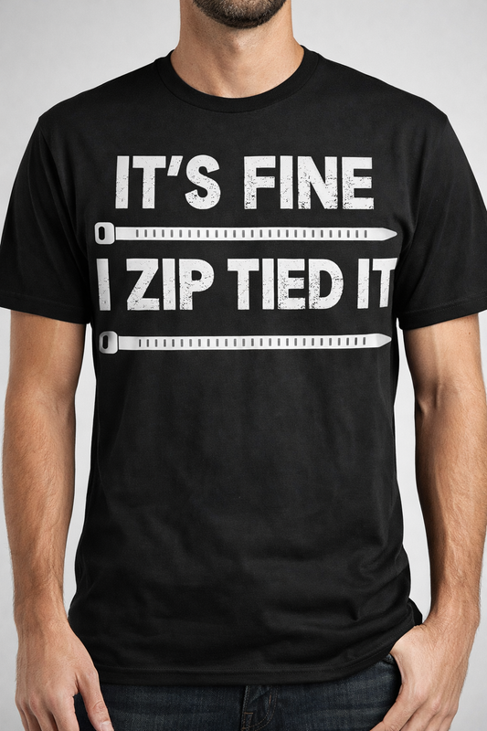 It’s Fine I Zip Tied It Funny Graphic Tee