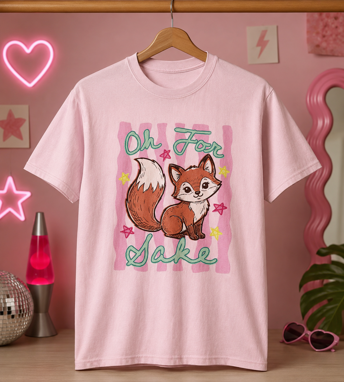 Oh For Fox Sake Cute Fox Graphic Tee – Funny Woodland Animal Shirt