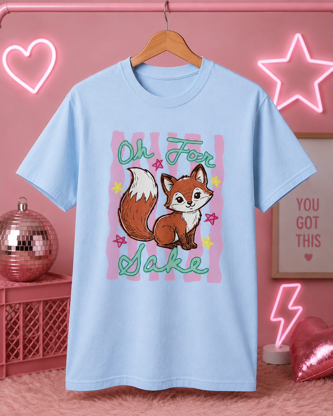 Oh For Fox Sake Cute Fox Graphic Tee – Funny Woodland Animal Shirt
