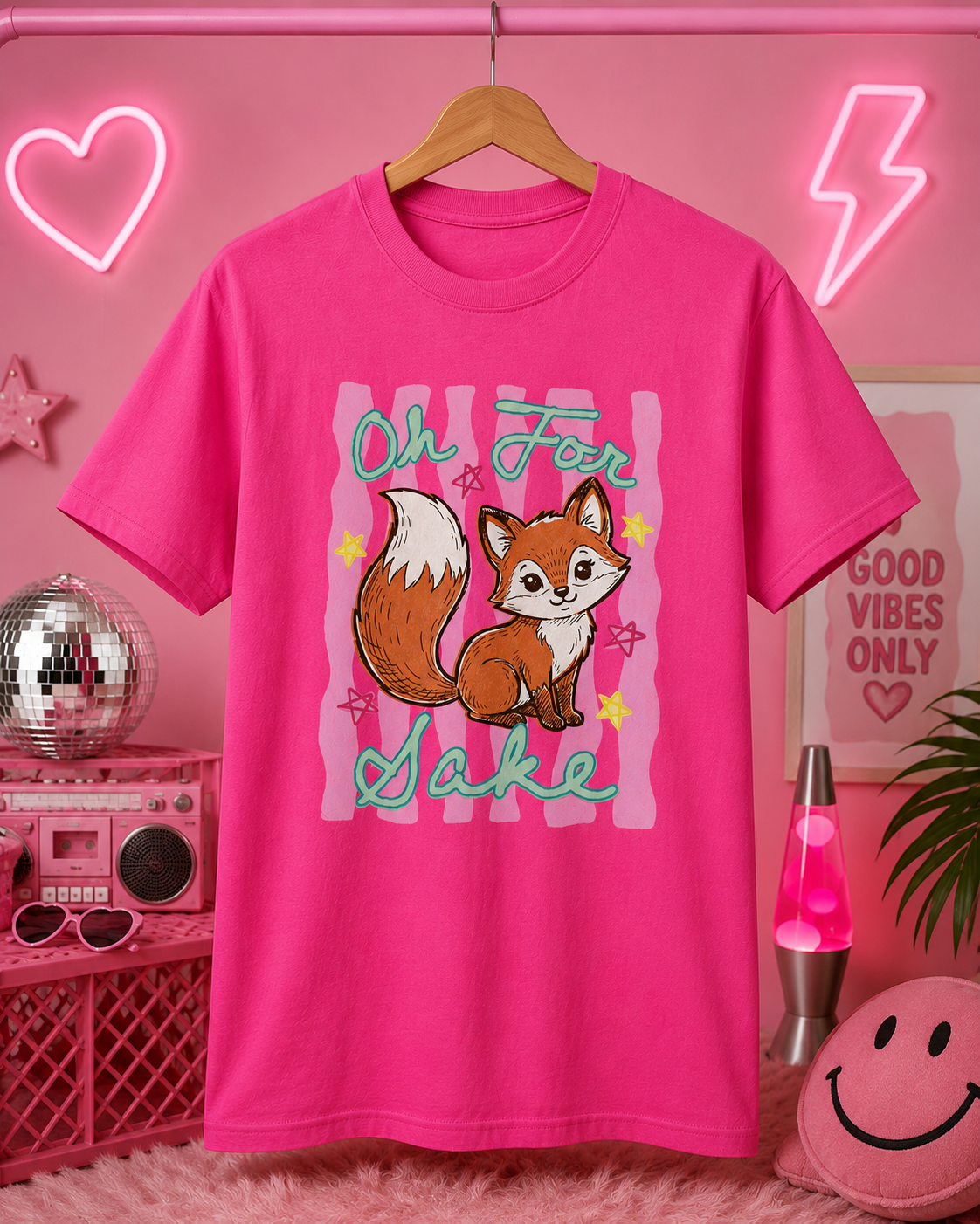 Oh For Fox Sake Cute Fox Graphic Tee – Funny Woodland Animal Shirt
