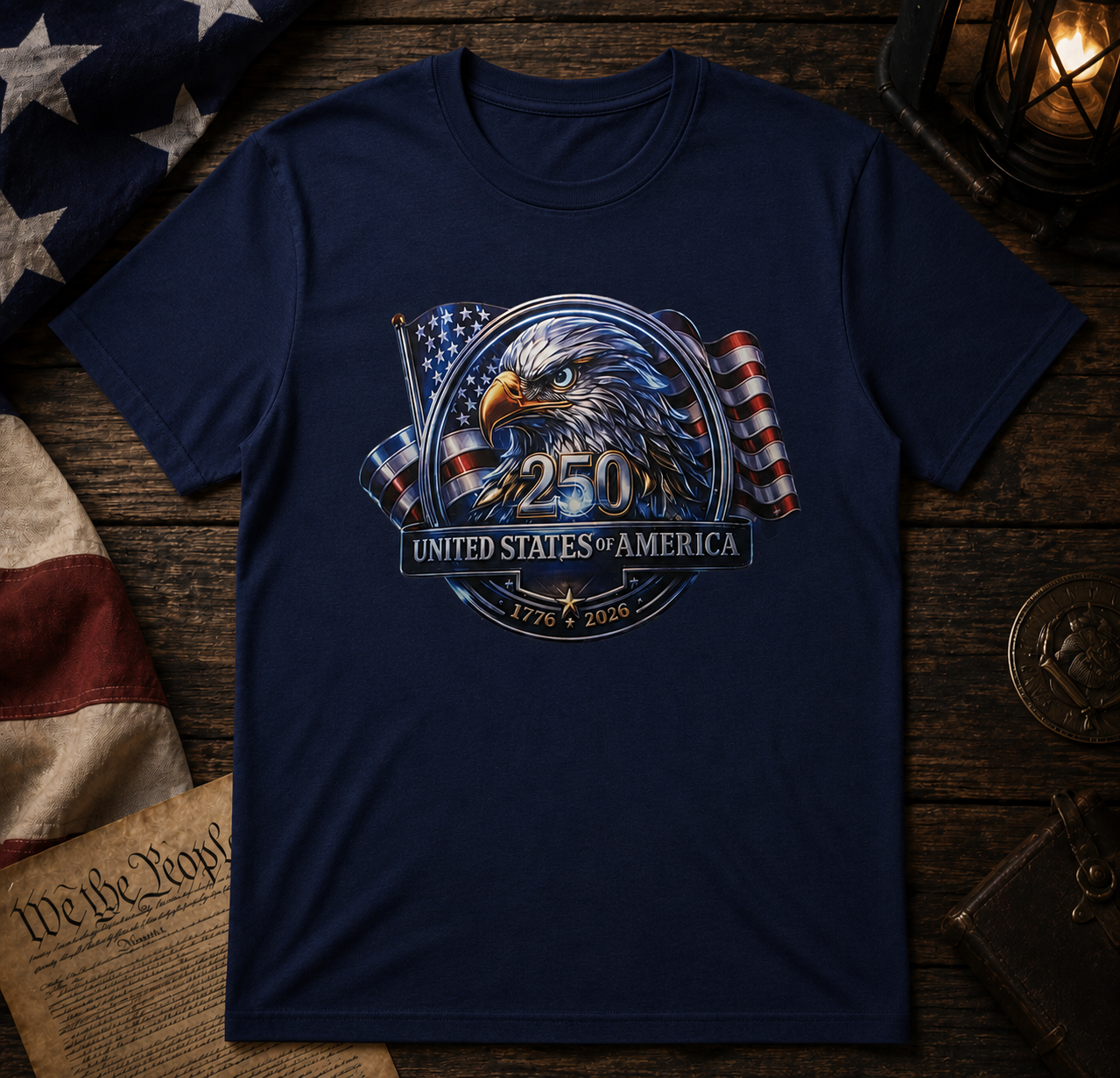 USA 250th Anniversary Eagle Patriotic Graphic Tee | America 1776–2026 Fourth of July Shirt