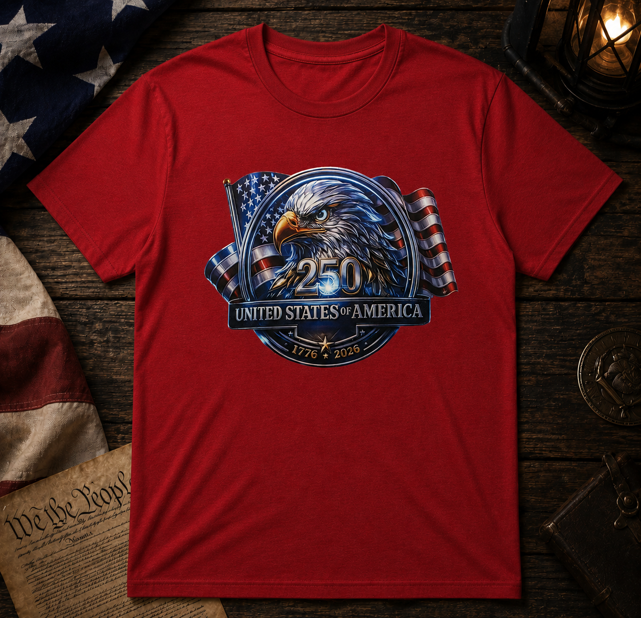 USA 250th Anniversary Eagle Patriotic Graphic Tee | America 1776–2026 Fourth of July Shirt