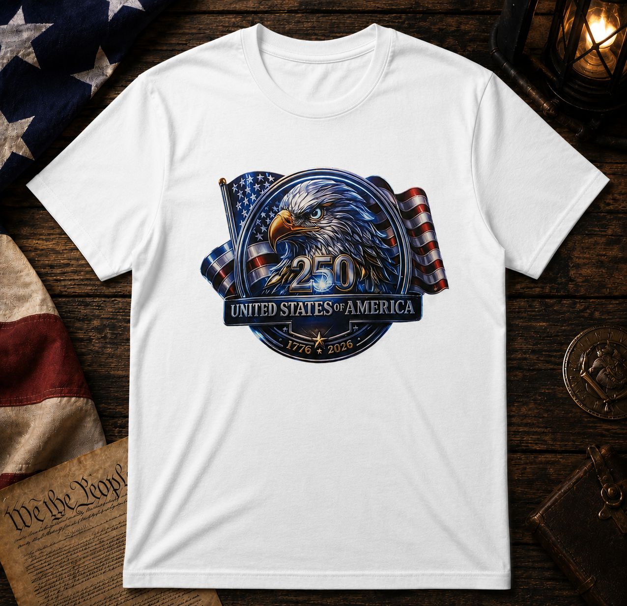 USA 250th Anniversary Eagle Patriotic Graphic Tee | America 1776–2026 Fourth of July Shirt