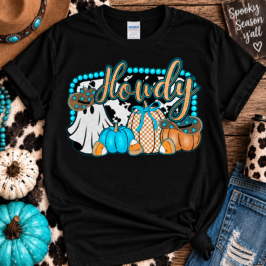 Howdy, Halloween, western, ghost, pumpkin, graphic tee