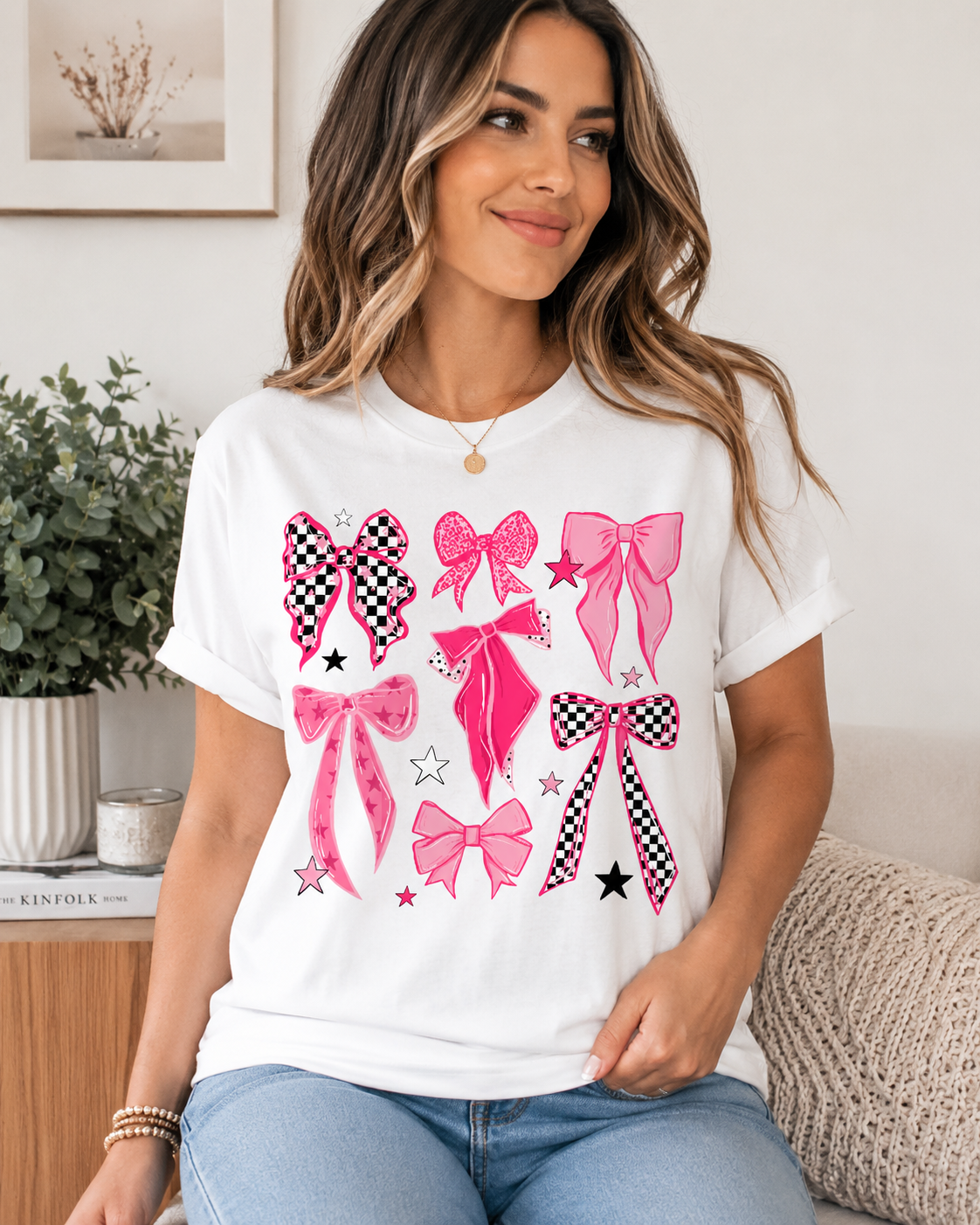 Pretty in Pink Bow Graphic Tee