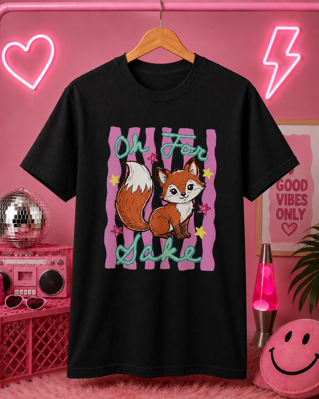 Oh For Fox Sake Cute Fox Graphic Tee – Funny Woodland Animal Shirt
