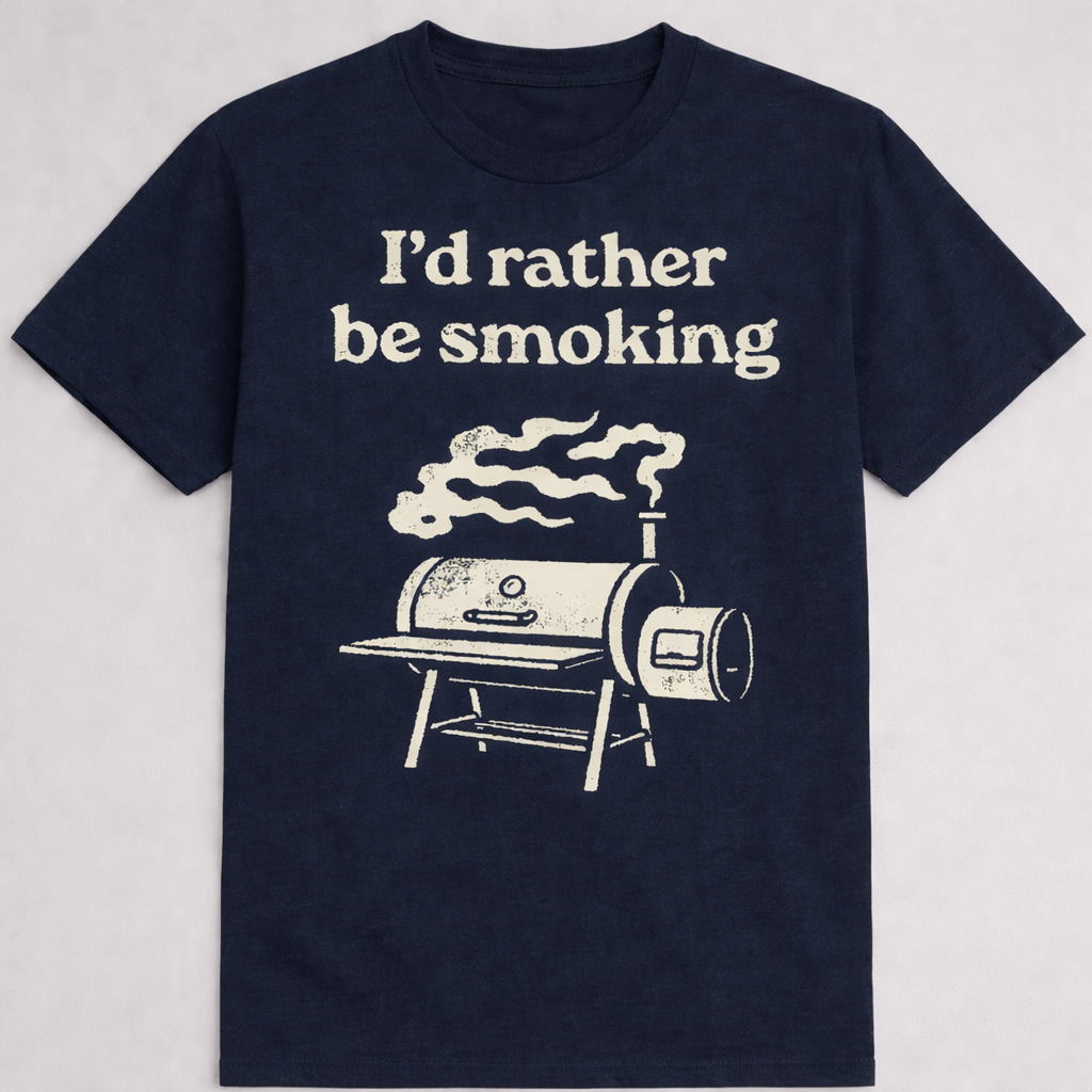 I’d Rather Be Smoking BBQ Smoker Graphic Tee