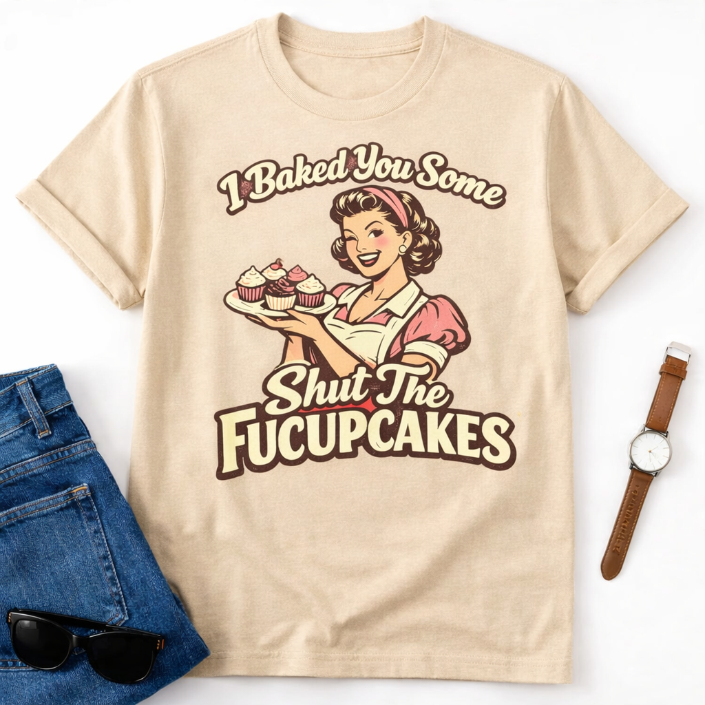 “Shut the Fucupcakes” Retro Baker Graphic Tee