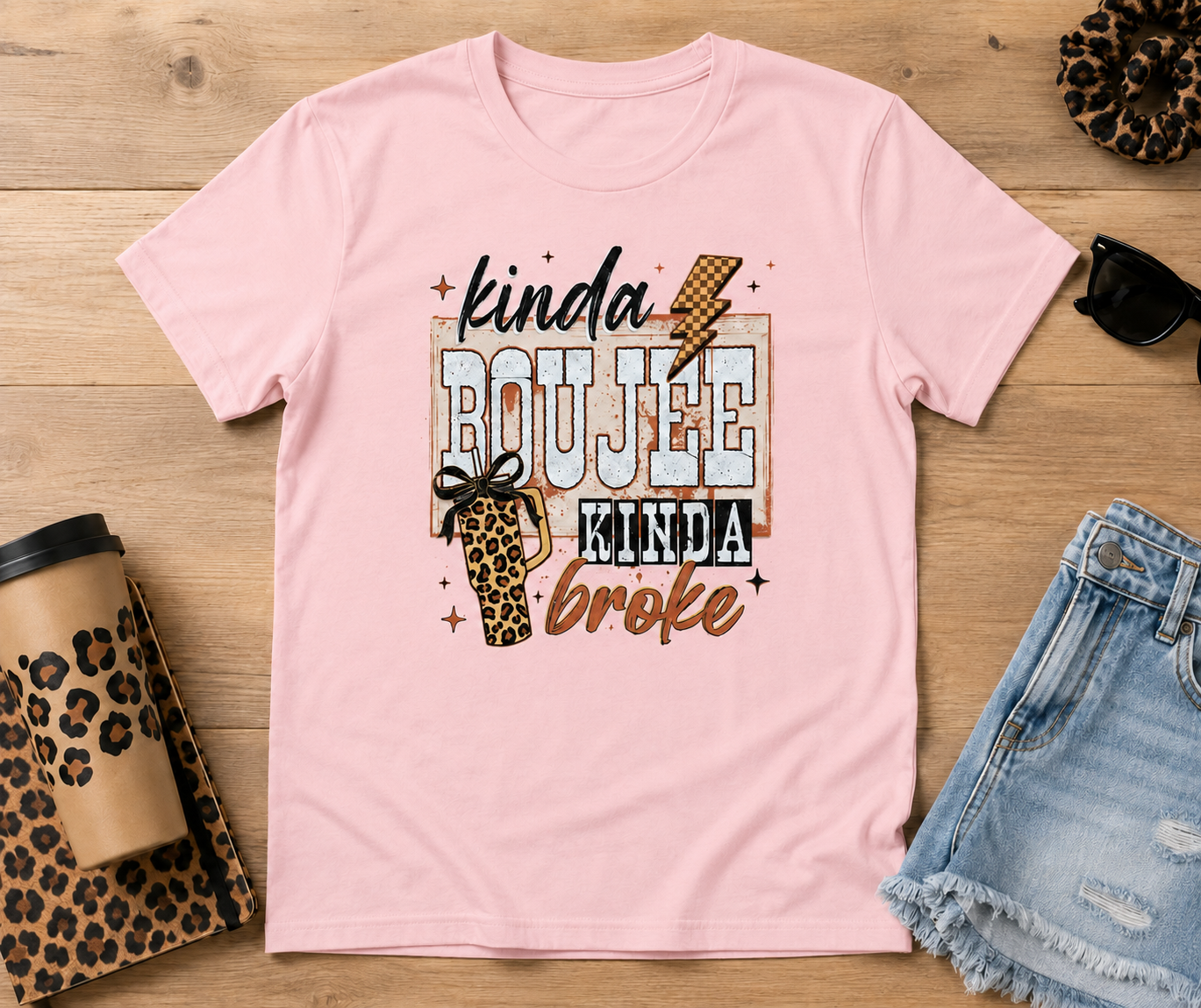 Kinda Boujee Kinda Broke Shirt – Funny Graphic Tee