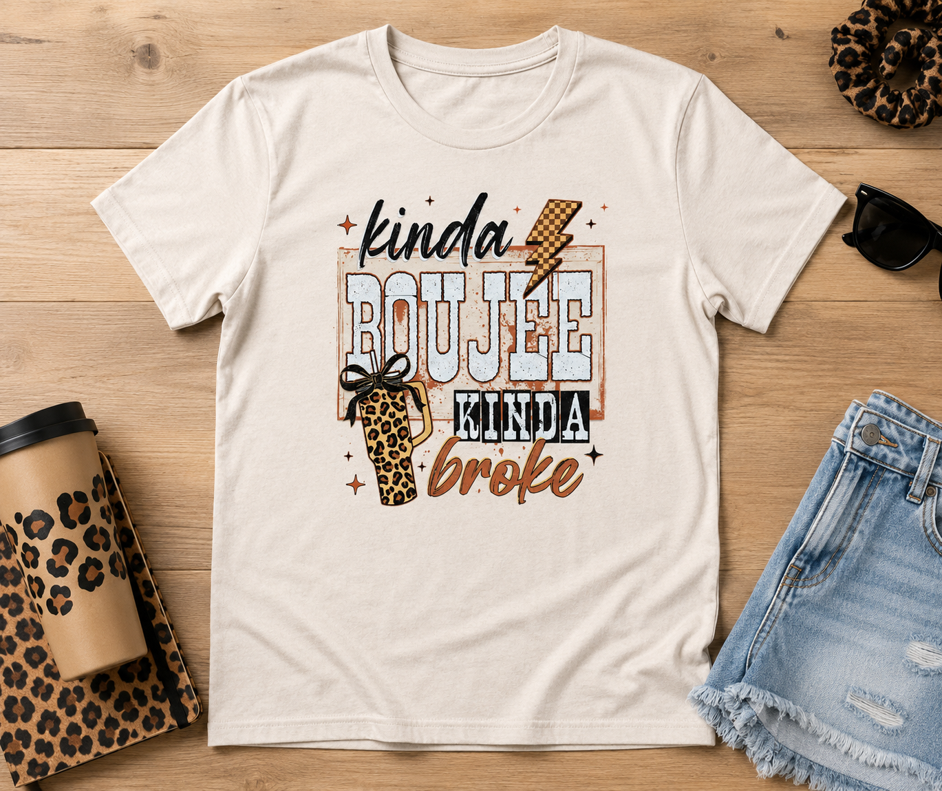 Kinda Boujee Kinda Broke Shirt – Funny Graphic Tee