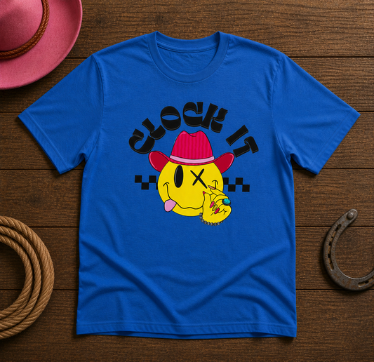 Clock It Western Smiley Shirt – Funny Cowboy/Cowgirl Graphic Tee