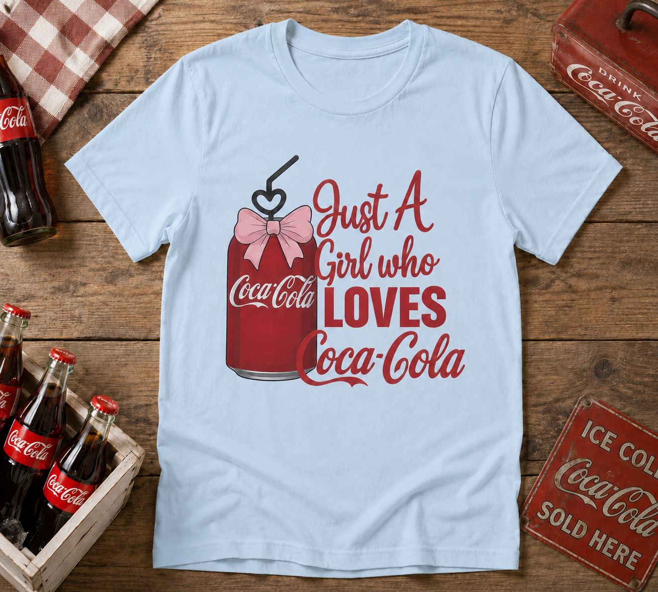 Just A Girl Who Loves Coca-Cola Shirt – Cute Retro Soda Tee