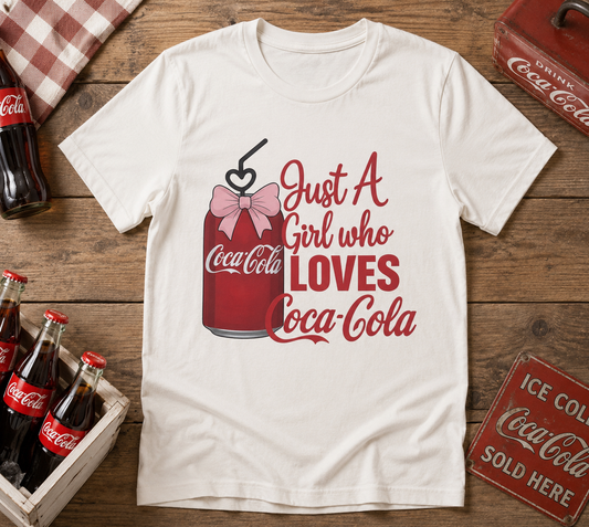 Just A Girl Who Loves Coca-Cola Shirt – Cute Retro Soda Tee