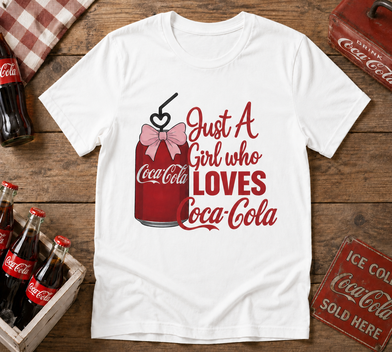 Just A Girl Who Loves Coca-Cola Shirt – Cute Retro Soda Tee