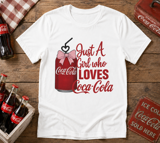 Just A Girl Who Loves Coca-Cola Shirt – Cute Retro Soda Tee