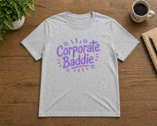 Corporate Baddie Shirt | Trendy Office Girl Graphic Tee | Boss Babe Workwear Shirt