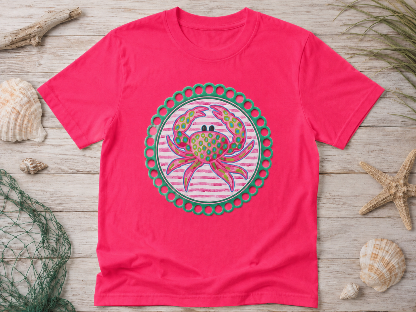 Cute Crab Graphic Tee – Coastal Beach Shirt