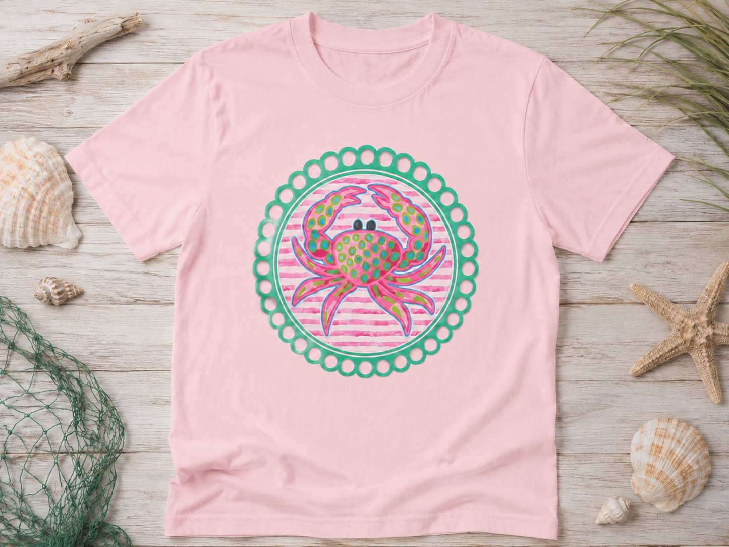 Cute Crab Graphic Tee – Coastal Beach Shirt