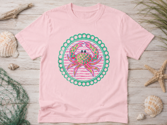 Cute Crab Graphic Tee – Coastal Beach Shirt