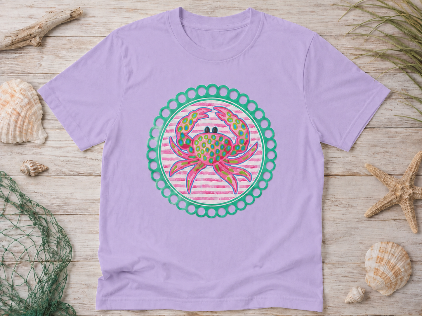 Cute Crab Graphic Tee – Coastal Beach Shirt
