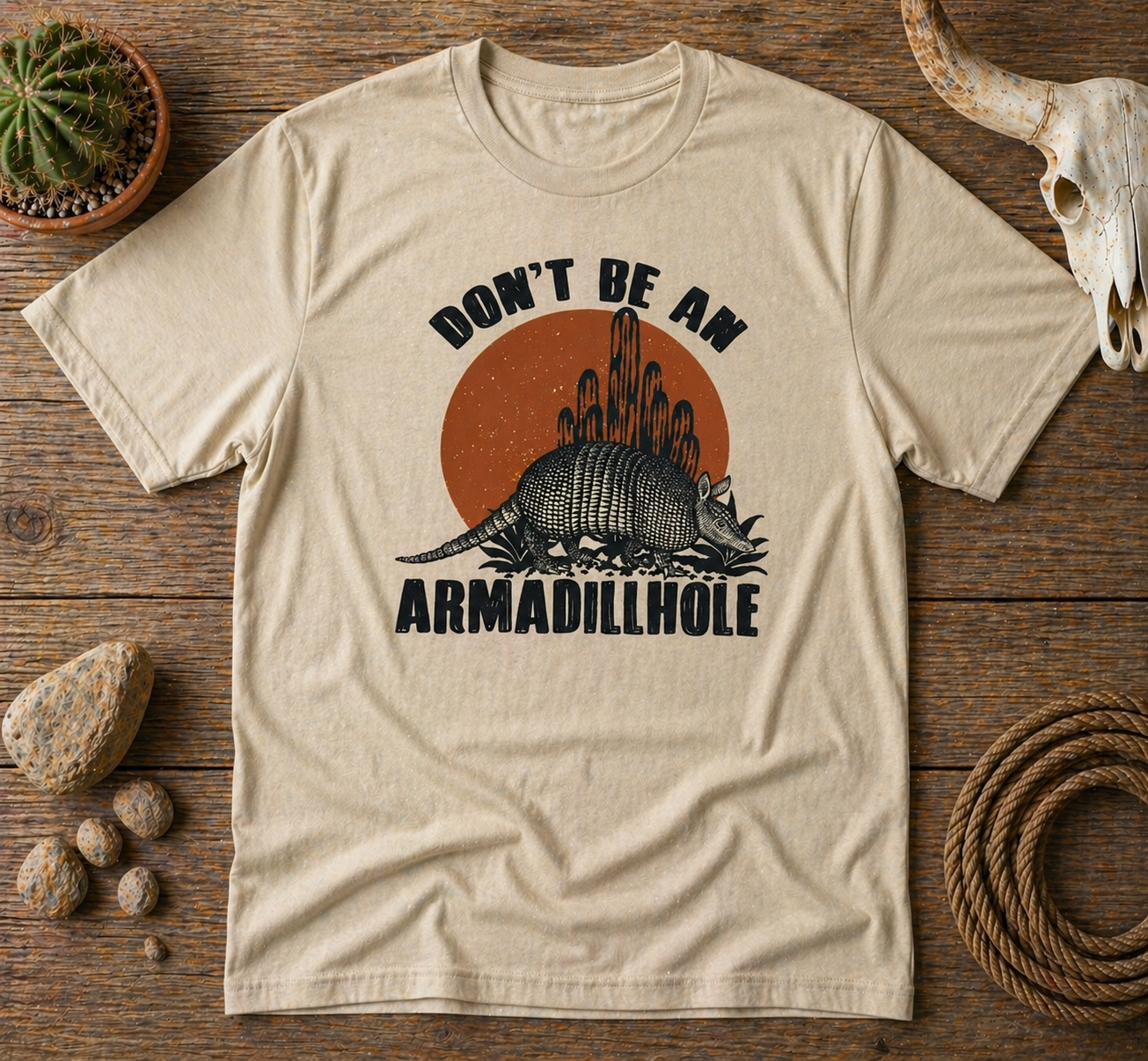 Don’t Be an Armadillhole Funny Western Armadillo Graphic Tee