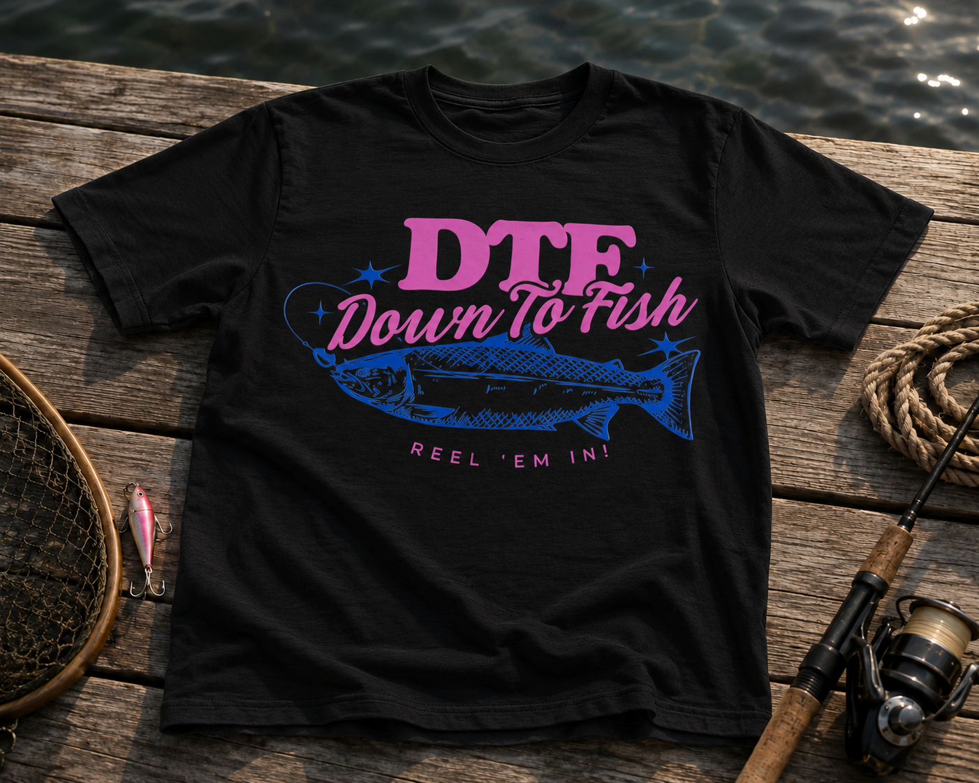 DTF Down To Fish Shirt – Funny Fishing Graphic Tee