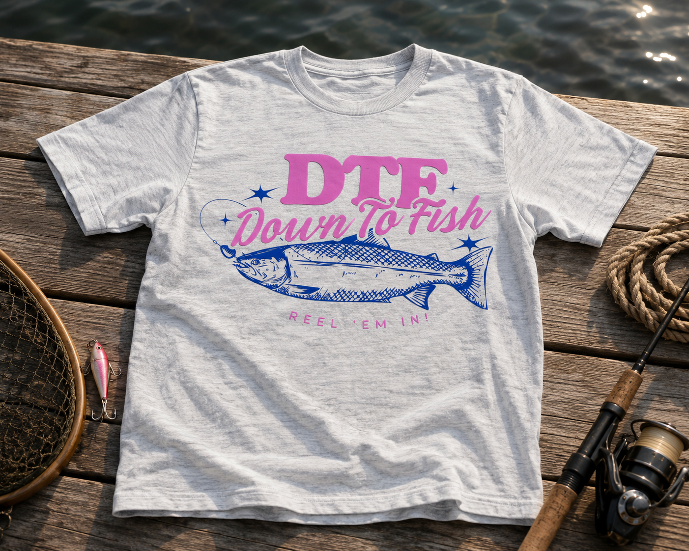 DTF Down To Fish Shirt – Funny Fishing Graphic Tee