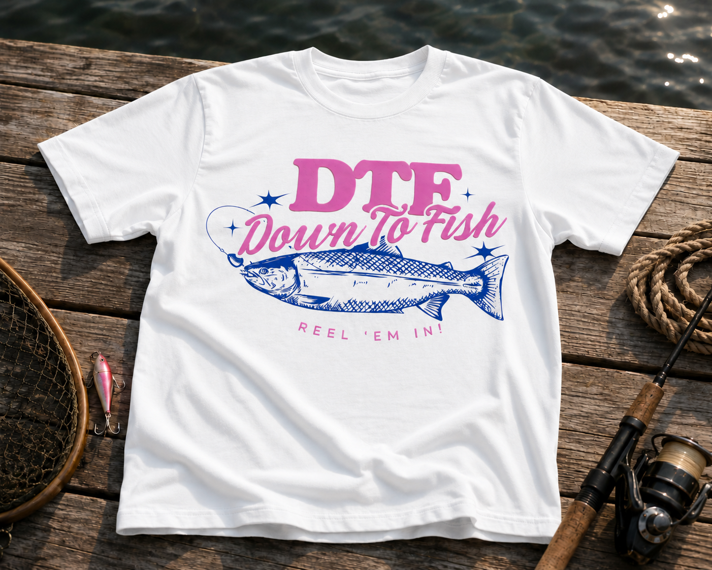 DTF Down To Fish Shirt – Funny Fishing Graphic Tee