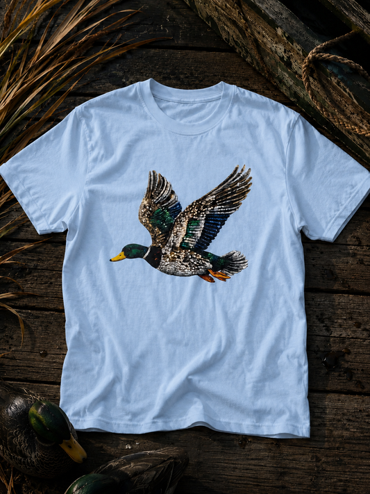 Duck Lover Graphic Tee – Faux Glitter Mallard Shirt